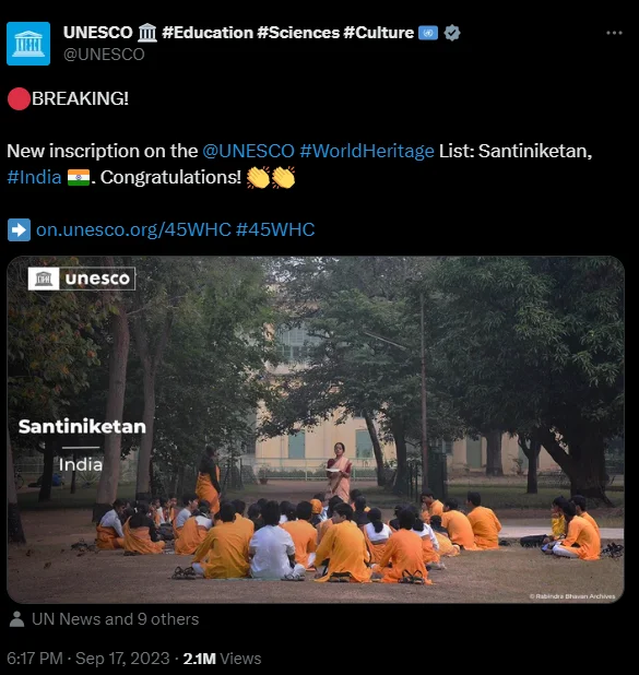 শান্তিনিকেতন Santiniketan Enters UNESCO World ইউনেস্কো বিশ্ব ঐতিহ্য