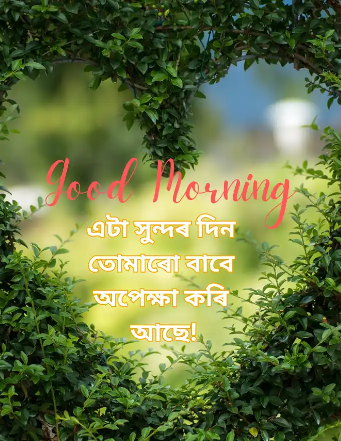 Assamese Good Morning Wishes  সুপ্ৰভাত ফটো
ৰাতিপুৱাৰ শুভেচ্ছা বাণী