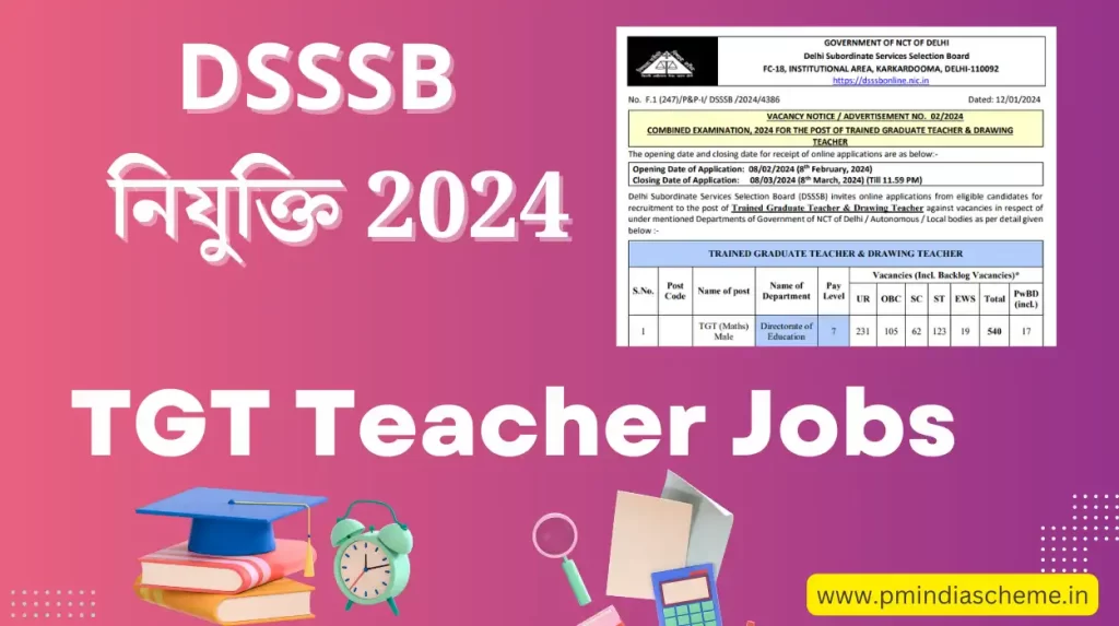 DSSSB TGT Vacancy 2024 Recruitment: DSSSB TGT নিযুক্তি 2024, দিল্লী অধীনস্থ সেৱা বাছনি বোৰ্ড শিক্ষকৰ চাকৰিৰ নিযুক্তি 2024, DSSSB চাকৰি 2024