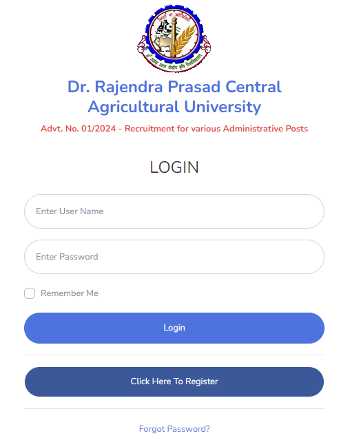 RPC Agriculture University Vacancy