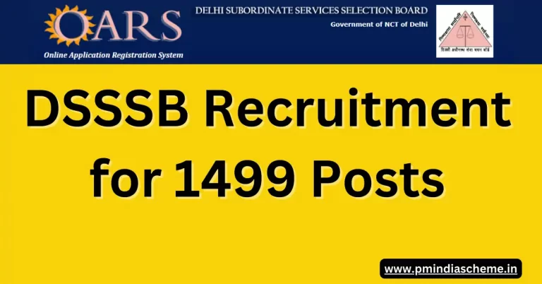 DSSSB Recruitment for 1499 Posts